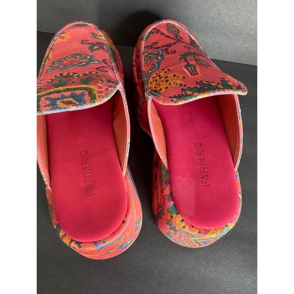 FARM Rio Pink Sunset Tapestry Platform Mule EU 36 US 6 - Picture 8 of 9